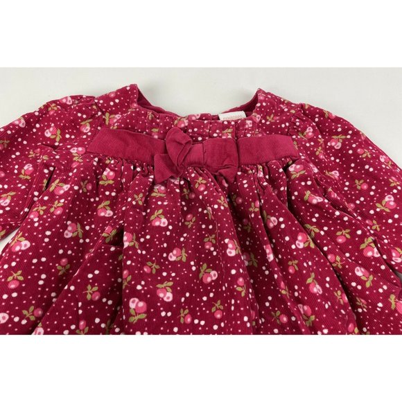 Gymboree Girl Dress Corduroy Bow Bunnies Snow Berry floral Pink 12-18 12 18 M - Picture 5 of 11